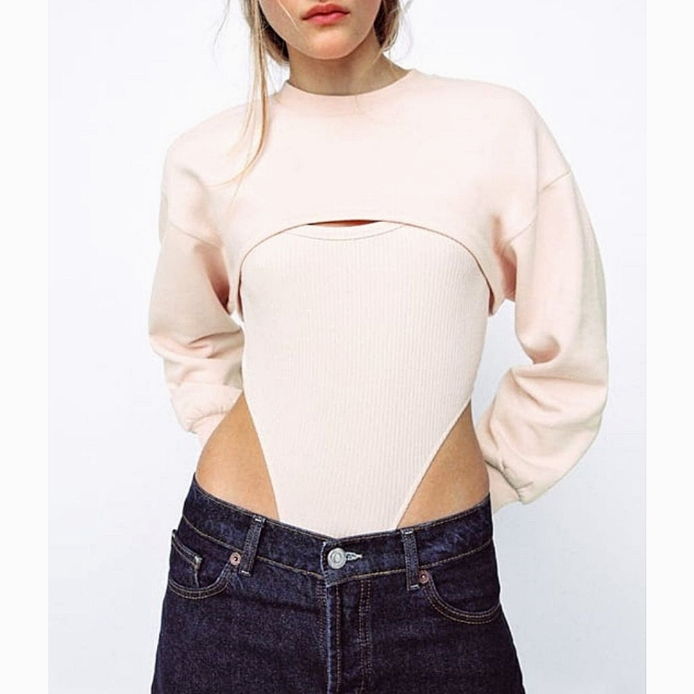 NEW Zara Crop Sweatshirt